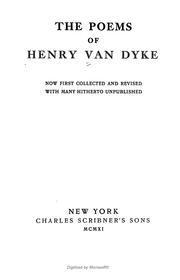 Cover of The poems of Henry Van Dyke by Henry van Dyke