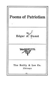 Front cover of Poems of patriotism by Edgar A. Guest