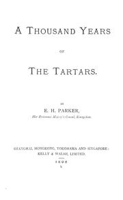Cover of A thousand years of the Tartars by Edward Harper Parker