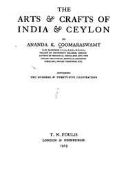 Front cover of The arts & crafts of India & Ceylon by Ananda Coomaraswamy