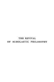 Front cover of The revival of scholastic philosophy in the nineteenth century by Joseph Louis Perrier