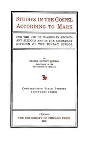 Front cover of Studies in the Gospel according to Mark by Ernest De Witt Burton