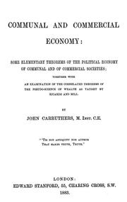 Cover of Communal and commercial economy by John Carruthers
