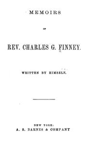 Cover of Memoirs of Rev. Charles G. Finney by Charles Grandison Finney