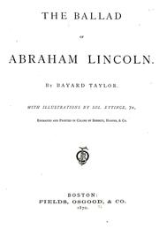 Front cover of The  ballad of Abraham Lincoln by Bayard Taylor