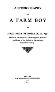 Front cover of Autobiography of a farm boy by Roberts, Isaac Phillips