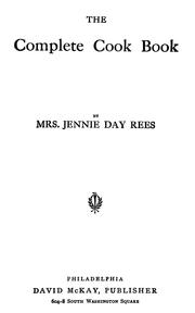 Front cover of The complete cook book by Rees, Jennie Day Mrs.