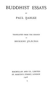 Cover of Buddhist Essays by Paul Dahlke