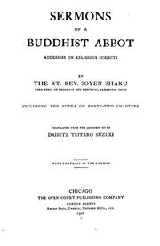 Cover of Sermons of a Buddhist abbot by Sōen Shaku