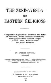 Front cover of The Zend-Avesta and eastern religions by Maurice Fluegel
