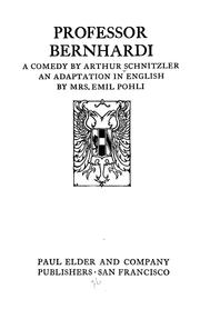 Cover of Professor Bernhardi by Arthur Schnitzler
