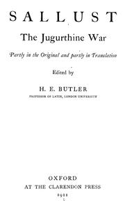 Cover of Bellum Jugurthinum by Sallust