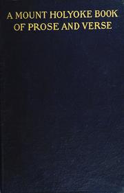 Front cover of A Mount Holyoke book of prose and verse by Elizabeth Crane Porter