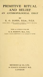 Cover of Primitive ritual and belief by James, E. O.