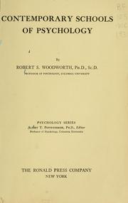 Cover of Contemporary schools of psychology by Robert Sessions Woodworth