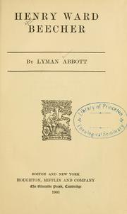 Cover of Henry Ward Beecher by Lyman Abbott