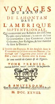 Front cover of Voyages du baron de La Hontan dans l'Amérique Septentrionale by Louis Armand de Lom d'Arce baron de Lahontan