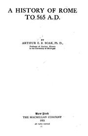 Cover of A history of Rome to 565 A.D by Arthur Edward Romilly Boak