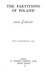 Cover of The partitions of Poland by G. Shaw-Lefevre Baron Eversley