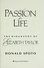 Front cover of A passion for life by Donald Spoto