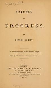 Front cover of Poems of progress by Doten, Lizzie