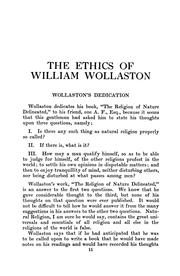 Front cover of The ethics of William Wollaston by Clifford Griffeth Thompson