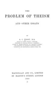 Front cover of The problems of theism by A. C. Pigou