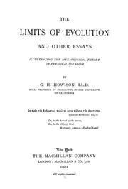 Cover of The limits of evolution by George Holmes Howison