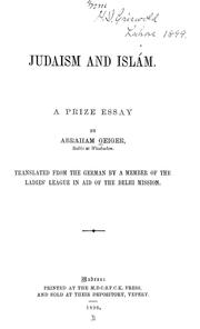 Cover of Judaism and Islam by Abraham Geiger