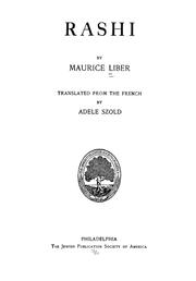 Cover of Rashi by Maurice Liber