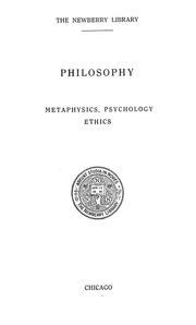 Cover of Philosophy by Newberry Library