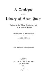 Front cover of A catalogue of the library of Adam Smith by Adam Smith