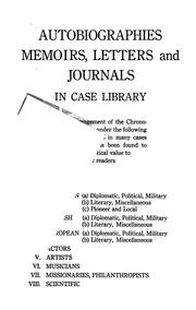 Cover of Autobiographies by Case library, Cleveland.