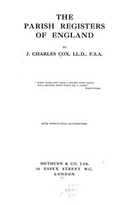 Front cover of The parish registers of England by J. Charles Cox