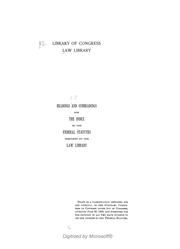 Cover of Headings and subheadings for the Index to the Federal statutes by Library of Congress. Law library.