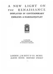 Cover of A new light on the Renaissance, displayed in contemporary emblems by Harold Bayley
