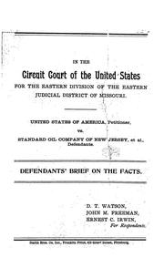 Front cover of United States of America, petitioner, v. Standard oil company of New Jersey et al., defendants by D. T. Watson