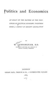 Front cover of Politics and economics by William Cunningham
