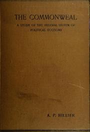 Cover of The commonweal by Alfred P. Hillier