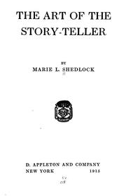 Cover of The art of the story-teller by Shedlock, Marie L.