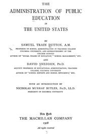 Front cover of The administration of public education in the United States by Dutton, Samuel Train