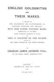 Front cover of English goldsmiths and their marks by Jackson, Charles James Sir