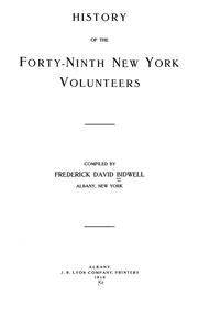 Front cover of History of the Forty-ninth New York Volunteers by Frederick David Bidwell