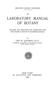 Front cover of A laboratory manual of botany by Otis W. Caldwell