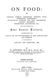 Cover of On food by Henry Letheby
