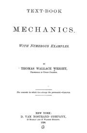 Front cover of Text-book of mechanics by T. W. Wright