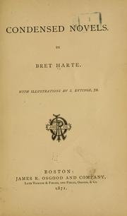 Cover of Condensed novels by Bret Harte