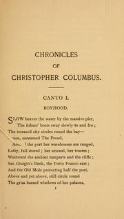 Cover of Chronicles of Christopher Columbus in twelve cantos by Margaret Dixon