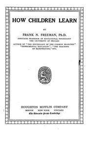 Cover of How children learn by Frank Nugent Freeman