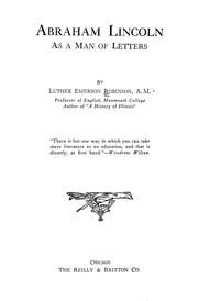 Front cover of Abraham Lincoln as a man of letters by Luther Emerson Robinson